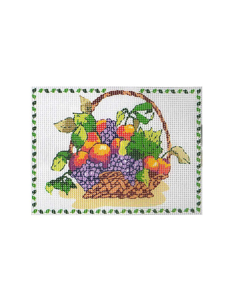 Kit canevas 15 x 20 cm panier de fruits Kit canevas 15 x 20 cm panier de fruits