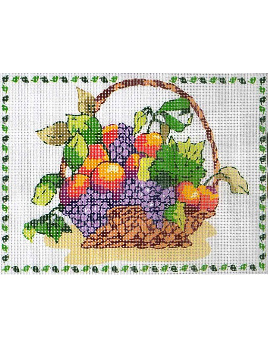 Kit canevas 15 x 20 cm panier de fruits