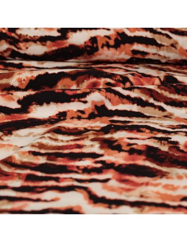 Tissu viscose imprimé animal 140 cm orange
