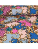 Tissu viscose imprimé floral royal 140 cm rose Tissu viscose imprimé floral royal 140 cm rose