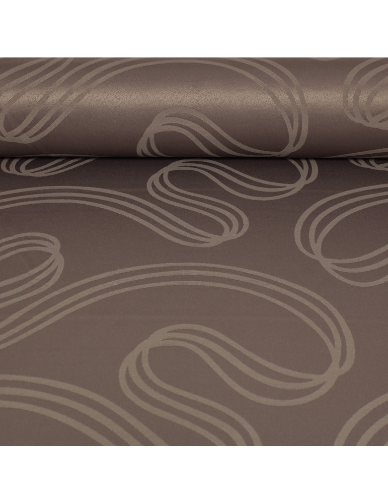 Tissu damassé 100 % polyester antitaches 160 cm marron Tissu damassé 100 % polyester antitaches 160 cm marron