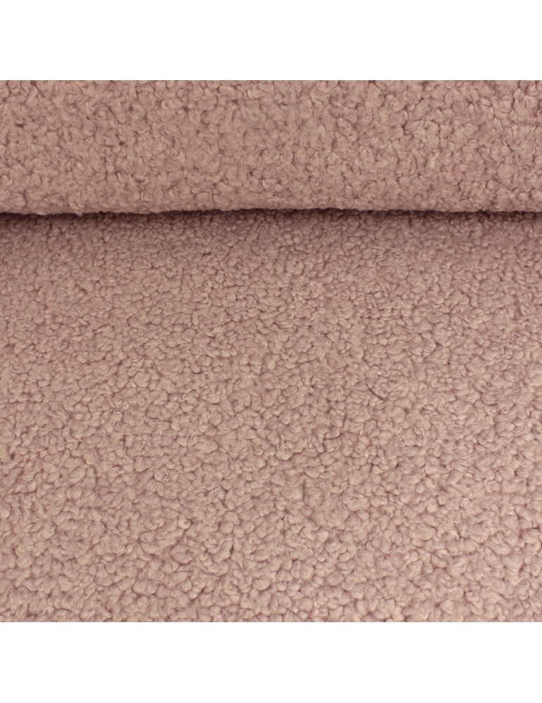 Fourrure imitation mouton polyester 150 cm rose