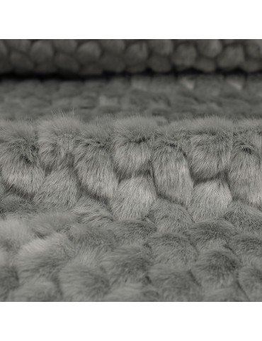 Fourrure synthétique formes hexagonales 150 cm gris
