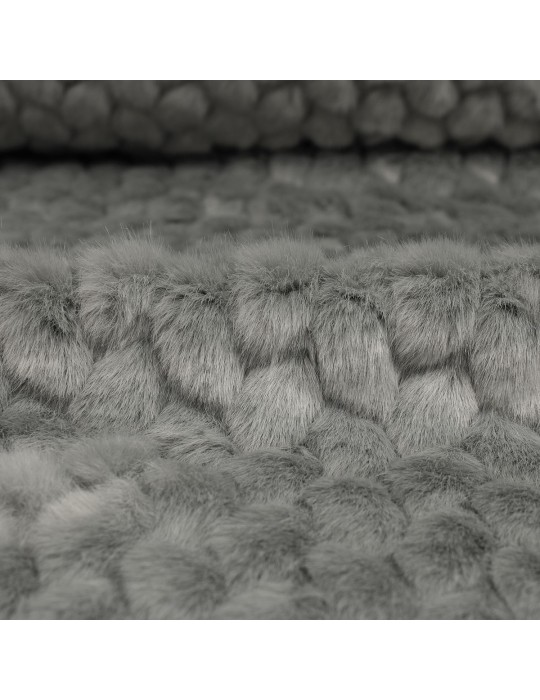 Fourrure synthétique formes hexagonales 150 cm gris