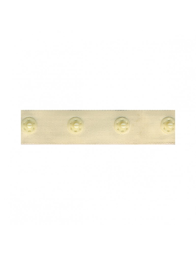 Bande oeillets à pression plastique 18 mm beige Bande oeillets à pression plastique 18 mm beige