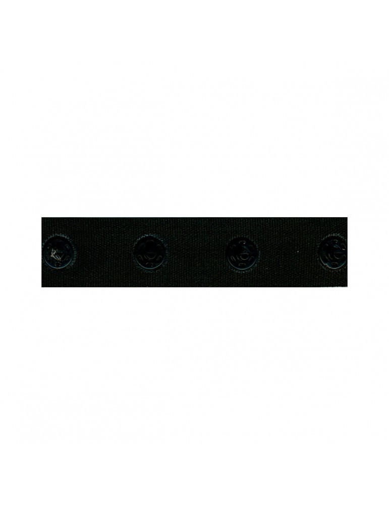 Bande oeillets à pression plastique 18 mm noir