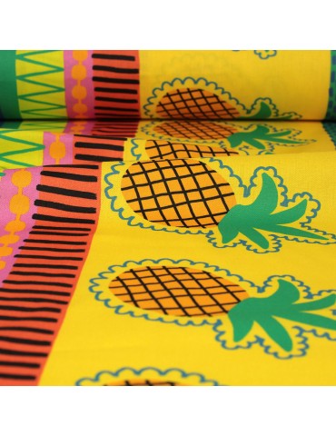 Tissu cretonne imprimé multi fruits 145 cm multicolore