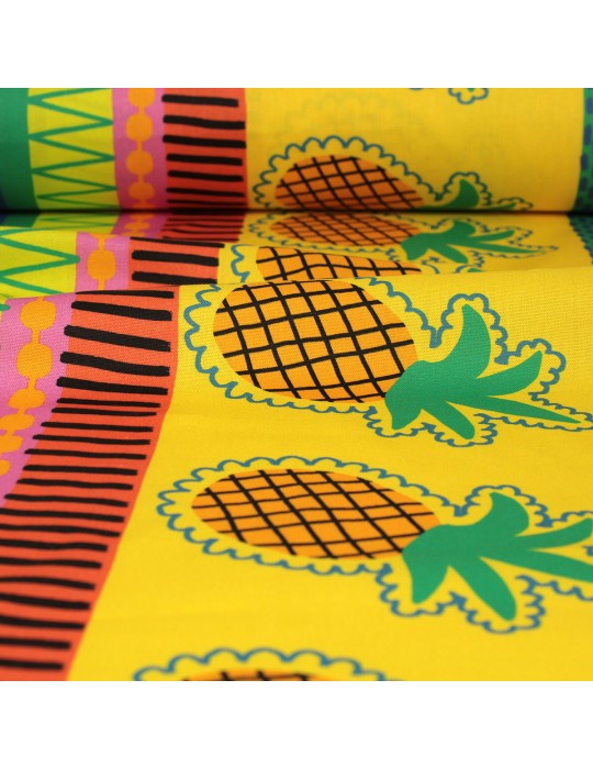 Tissu cretonne imprimé multi fruits 145 cm multicolore