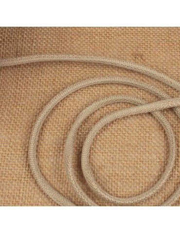 Cordon tresse métallisé 6 mm beige/or