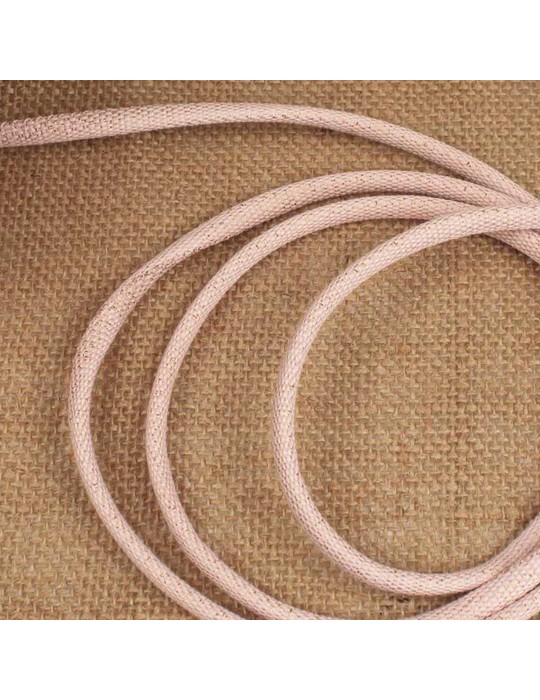 Cordon tresse métallisé 6 mm rose/or