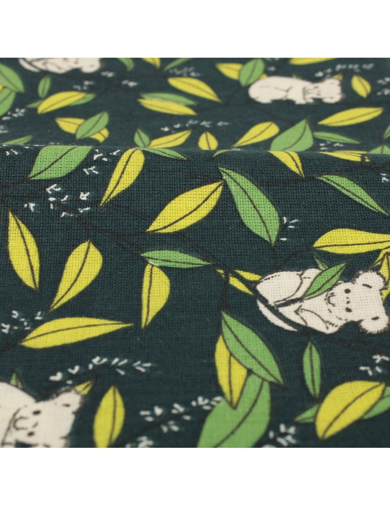 Coupon cretonne imprimé koalas 50 x 50 cm vert Coupon cretonne imprimé koalas 50 x 50 cm vert