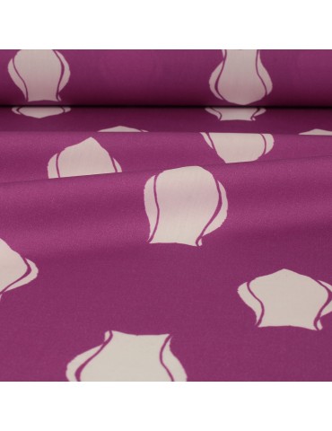 Tissu cretonne imprimé vases 148 cm violet