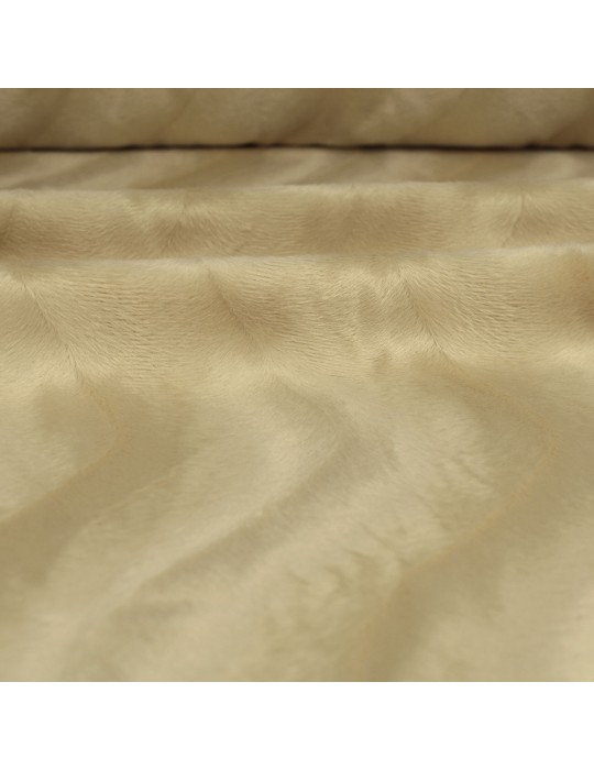 Tissu velours 100 % polyester poils animaux jaune