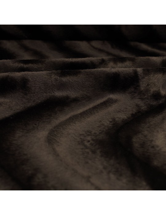 Tissu velours 100 % polyester poils animaux marron