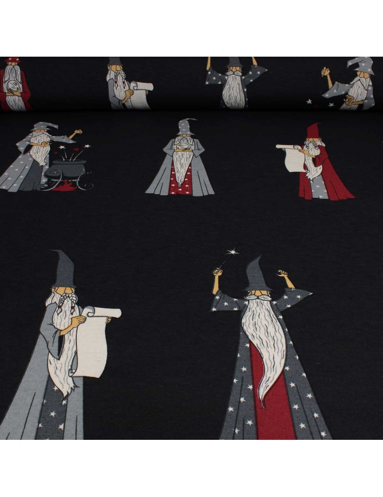 Tissu d'ameublement coton/polyester magiciens noir Tissu d'ameublement coton/polyester magiciens noir
