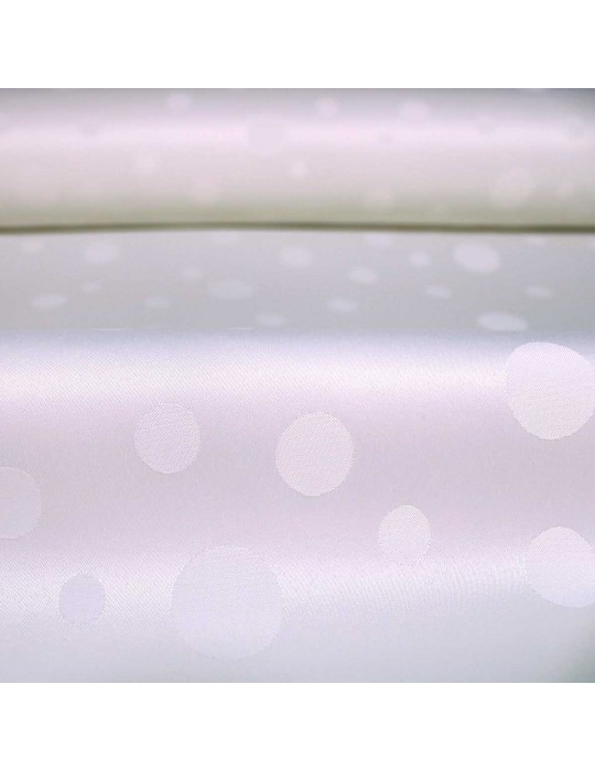 Coupon tissu antitaches 160 x 280 cm à pois blanc