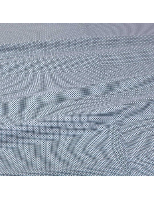 Coupon habillement coton 50 x 145 cm quadrillage/point bleu
