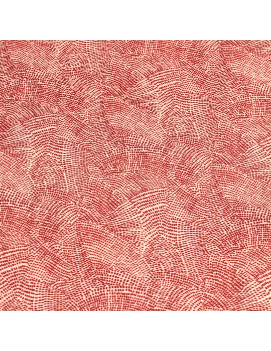 Coupon coton imprimé points terra 50 x 145 cm rouge