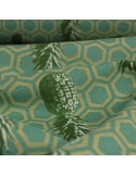Coupon toile de coton imprimé ananas vert 50 x 140 cm