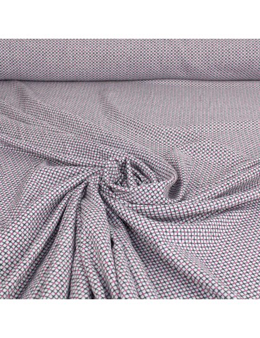 Tissu viscose imprimé à pois fuchsia rose