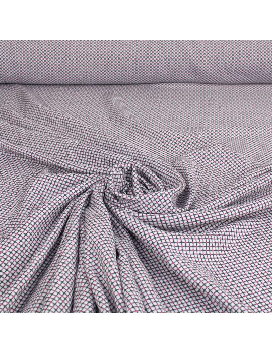 Tissu viscose imprimé à pois fuchsia rose