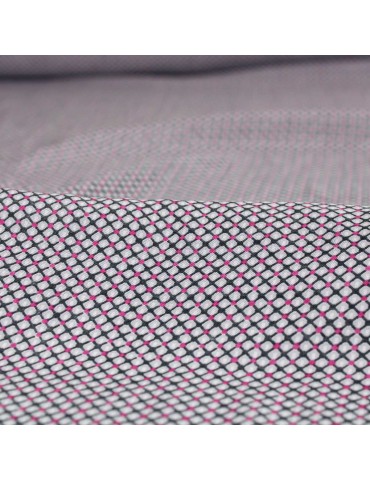 Tissu viscose imprimé à pois fuchsia rose