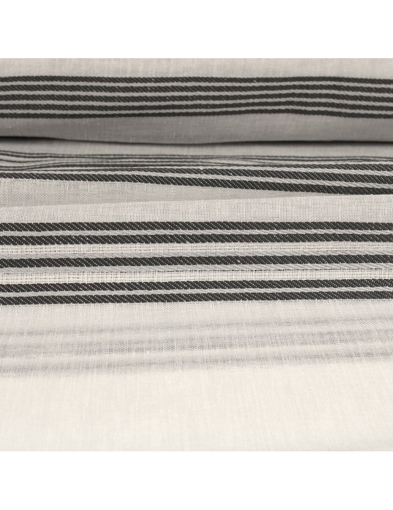 Tissu voilage étamine rayures 100 % polyester 300 cm gris
