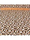 Tissu viscose imprimé kale blanc