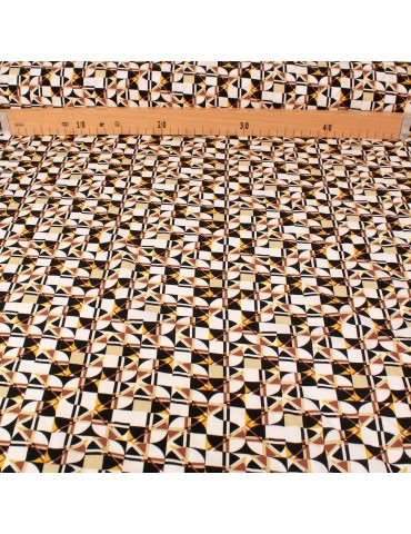 Tissu viscose imprimé kale blanc