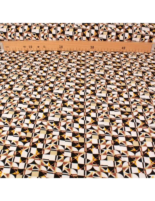 Tissu viscose imprimé kale blanc