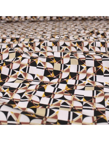 Tissu viscose imprimé kale blanc