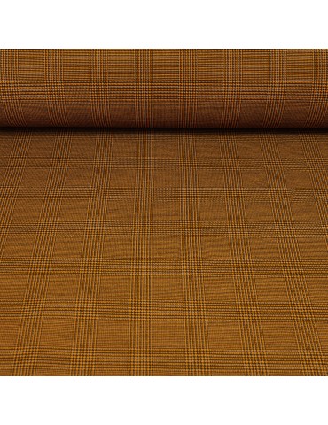 Tissu bengaline stretch carreaux orange