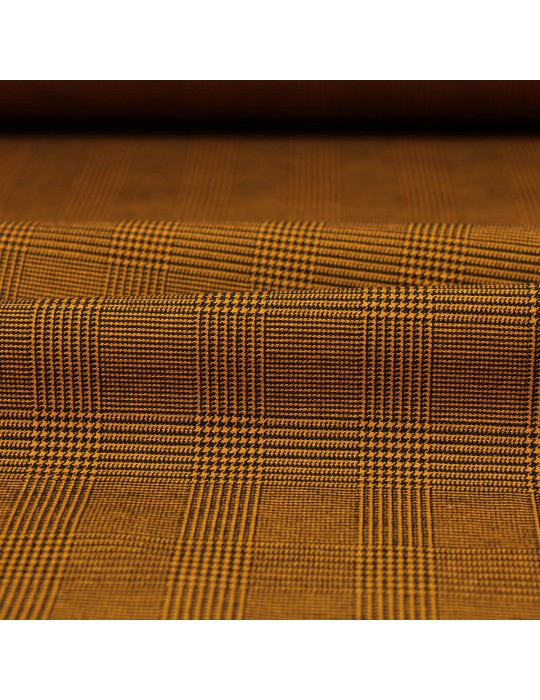 Tissu bengaline stretch carreaux orange