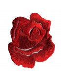 Écusson M rose rouge Écusson M rose rouge