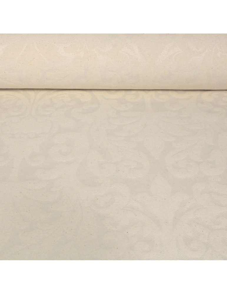 Tissu jacquard arabesque coton/polyester blanc Tissu jacquard arabesque coton/polyester blanc