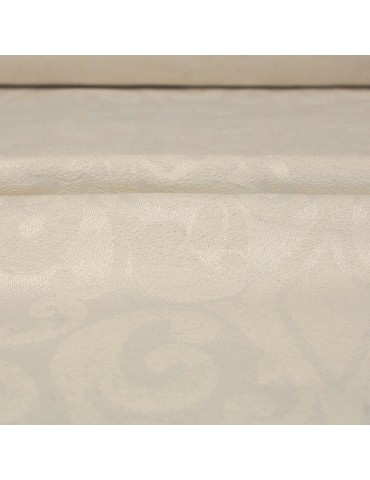 Tissu jacquard arabesque coton/polyester blanc