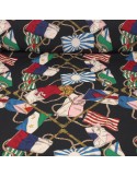 Tissu habillement imprimé drapeaux multicolore Tissu habillement imprimé drapeaux multicolore