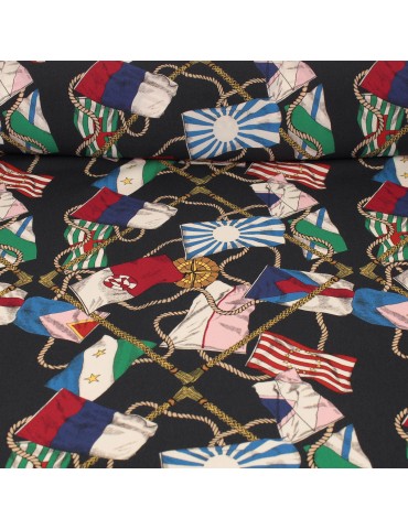 Tissu habillement imprimé drapeaux multicolore