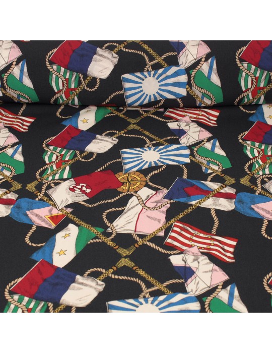 Tissu habillement imprimé drapeaux multicolore