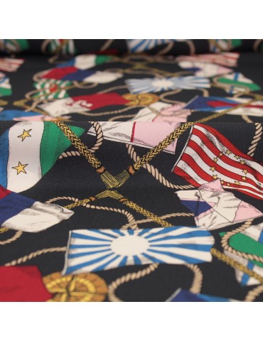 Tissu habillement imprimé drapeaux multicolore