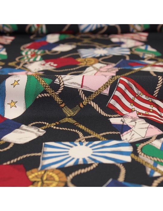 Tissu habillement imprimé drapeaux multicolore