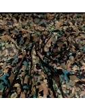 Tissu voile imprimé 100 % polyester multicolore