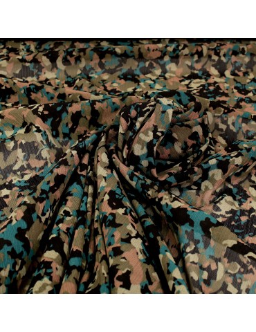 Tissu voile imprimé 100 % polyester multicolore