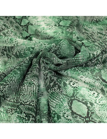 Tissu voile imprimé 100 % polyester vert