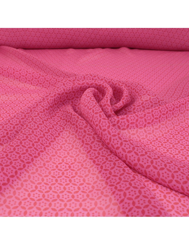 Tissu voile imprimé viscose fuchsia rose Tissu voile imprimé viscose fuchsia rose