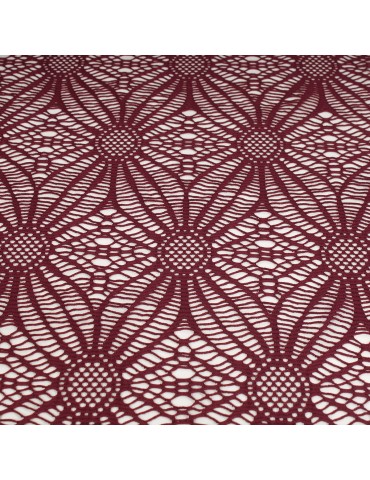 Tissu dentelle soleil rouge