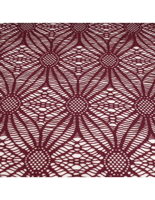 Tissu dentelle soleil rouge