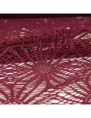 Tissu dentelle soleil rouge