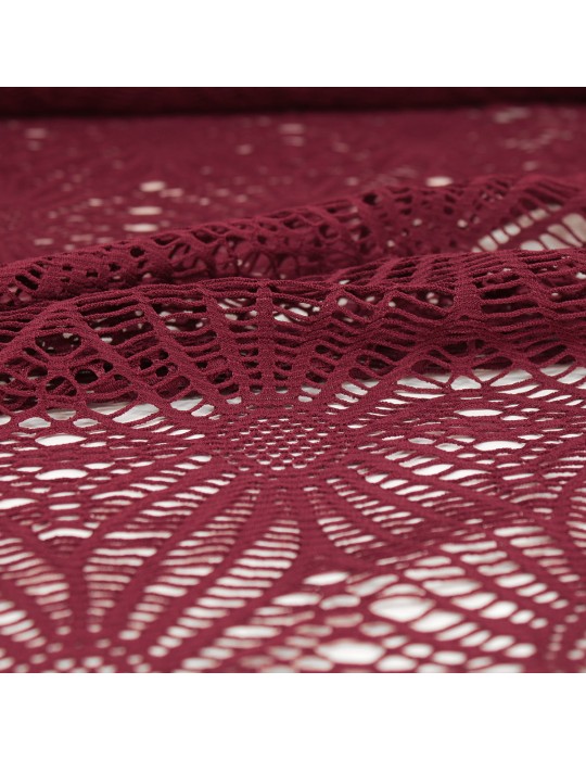 Tissu dentelle soleil rouge