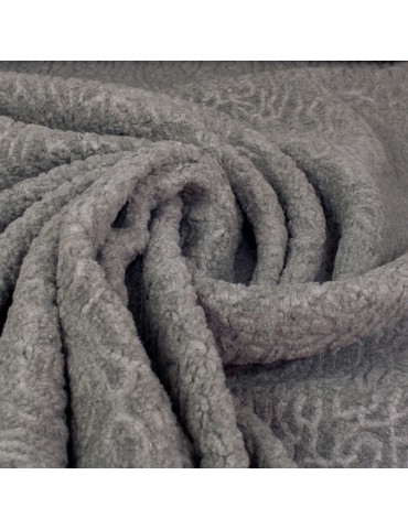 Tissu fourrure synthétique gris